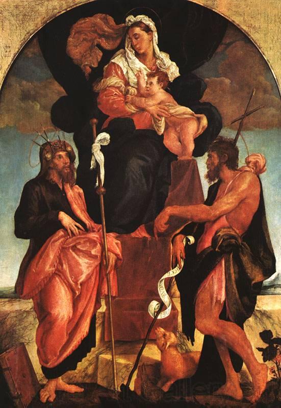 BASSANO, Jacopo Madonna and Child with Saints ff Norge oil painting art